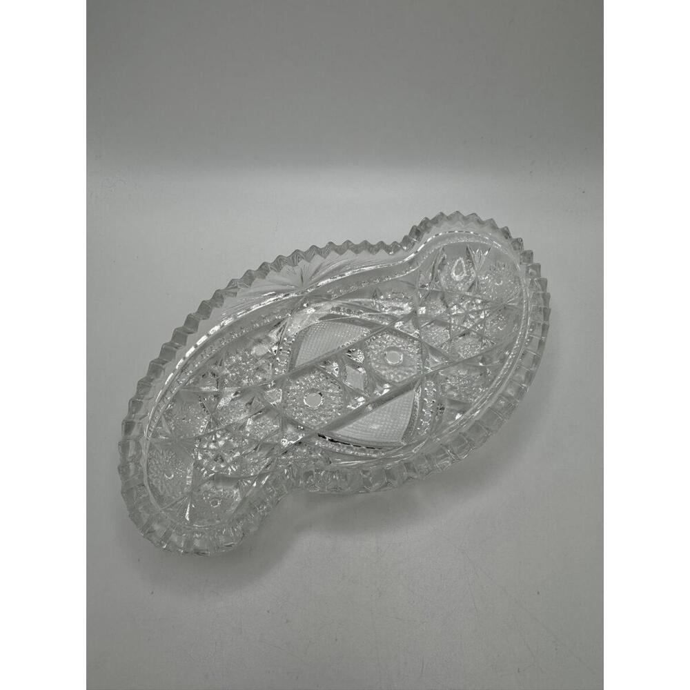 Olive Dish, Relish Tray, McKee Pres Cut, FENTEC Pattern Candy Trinket Dish